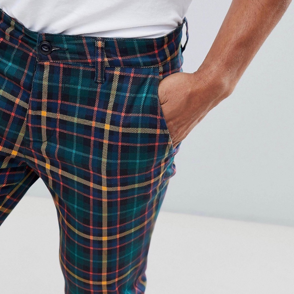 ASOS DESIGN skinny cropped pants in plaid check 👖